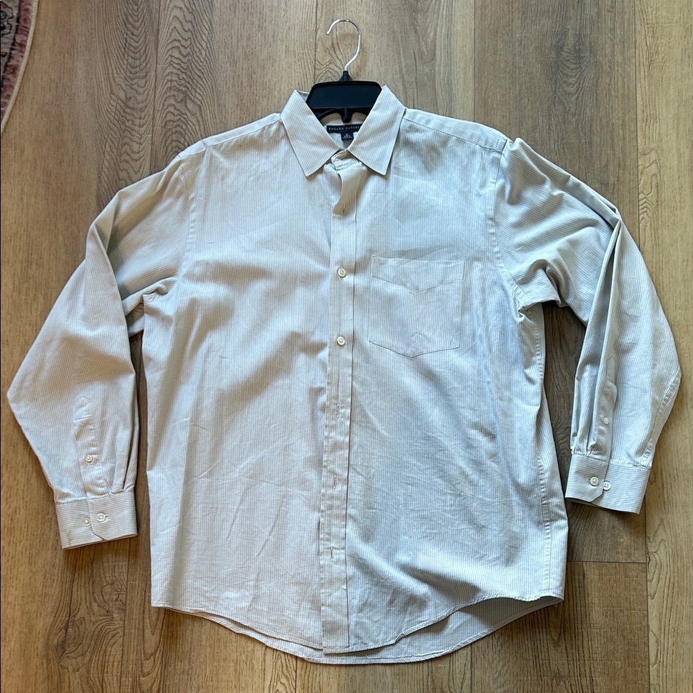 Banana Republic Dress Shirt | Light Blue Micro-Stripe | Men’s Medium
